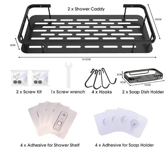 ORGANIZADOR ESTAN DE BAÑO SET 5 PIEZAS